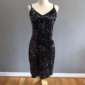Women’s Size XL Black Dress With Colorful Sequins